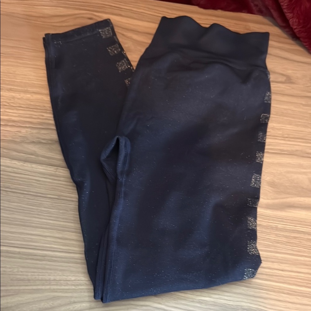 PINK Victoria's Secret Navy Blue Glitter Leggings